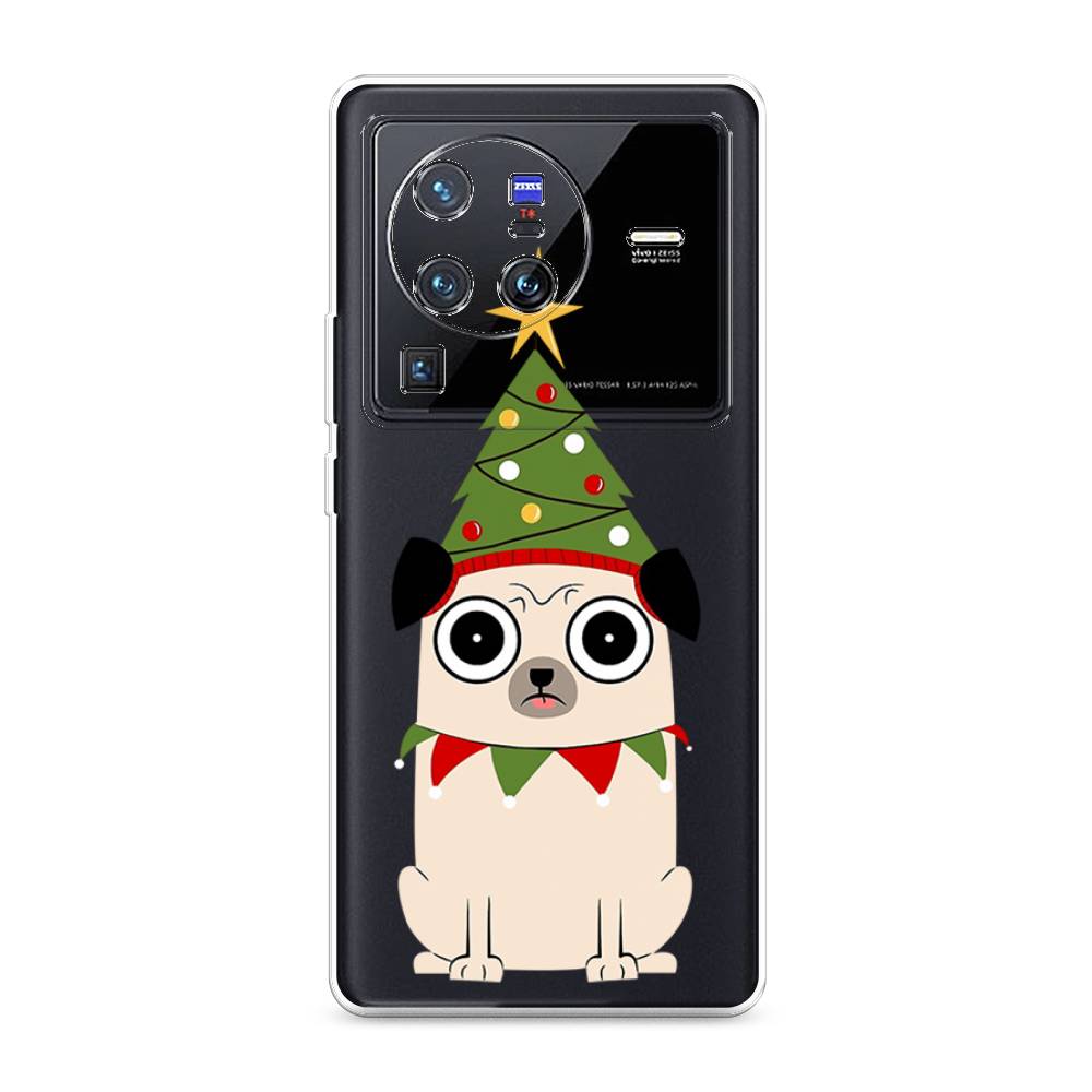 

Чехол на Vivo X80 Pro "Собачка с ёлочкой", Бежевый;красный;зеленый, 266650-1