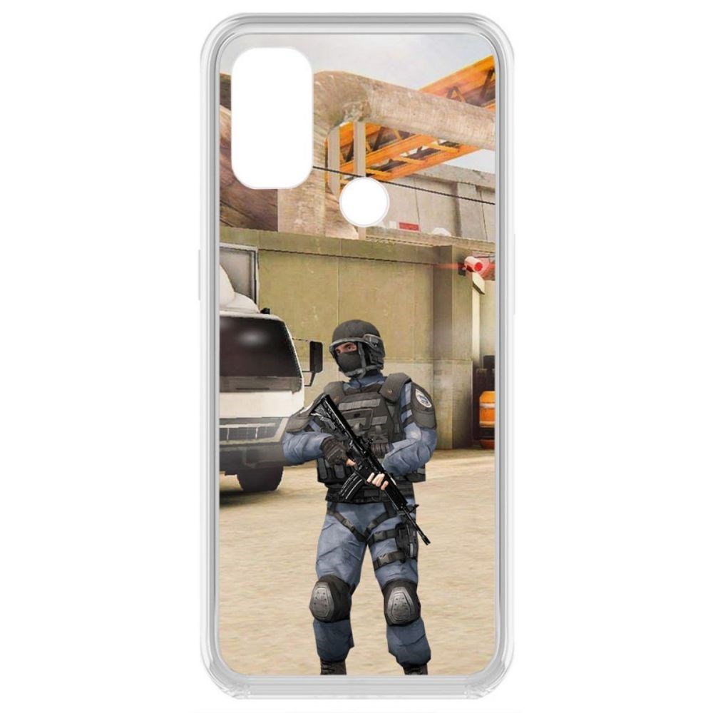 

Чехол-накладка Krutoff Standoff 2 - GIGN для OnePlus Nord N100, Прозрачный
