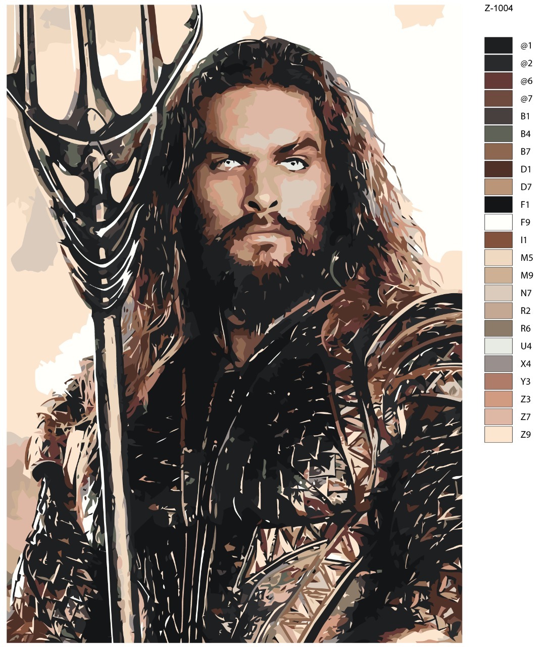 

Картина по номерам BRUSHES-PAINTS Z1004, Аквамен-Джейсон Мамоа- Jason Momoa