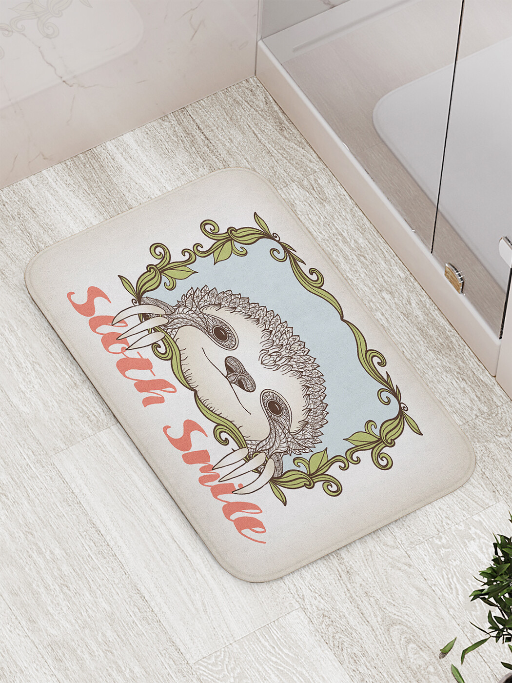 

Коврик противоскользящий JoyArty "Улыбчивый ленивец" для ванной, сауны, бассейна, 77х52 см, Улыбчивый ленивец