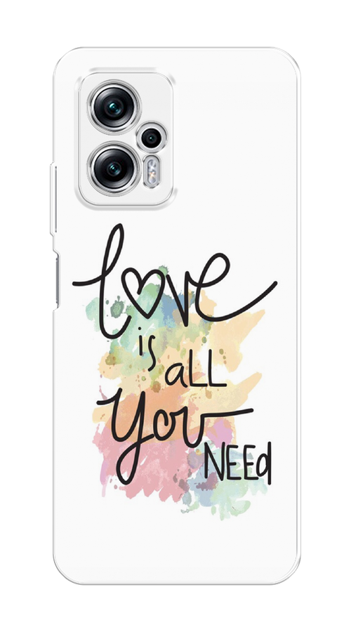 

Чехол на Poco X4 GT/Redmi Note 11T Pro/11T Pro Plus "Love is all you need", Белый;черный;зеленый, 315450-1