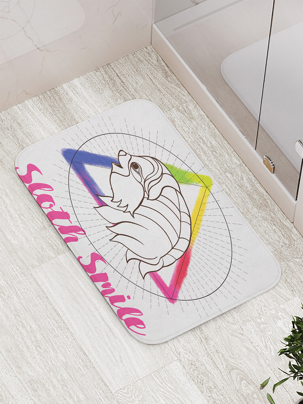 

Коврик противоскользящий JoyArty "Ленивая улыбка" для ванной, сауны, бассейна, 77х52 см, Ленивая улыбка