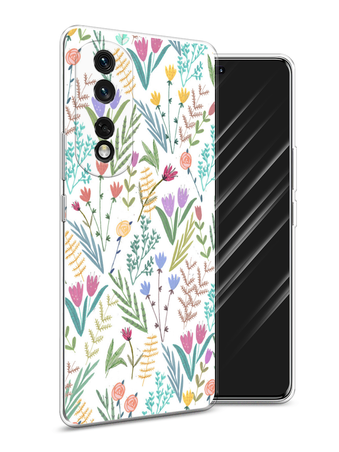 

Чехол Awog на Honor 80 Pro "Полевые цветы рисунок", Белый;зеленый, 6120450-8