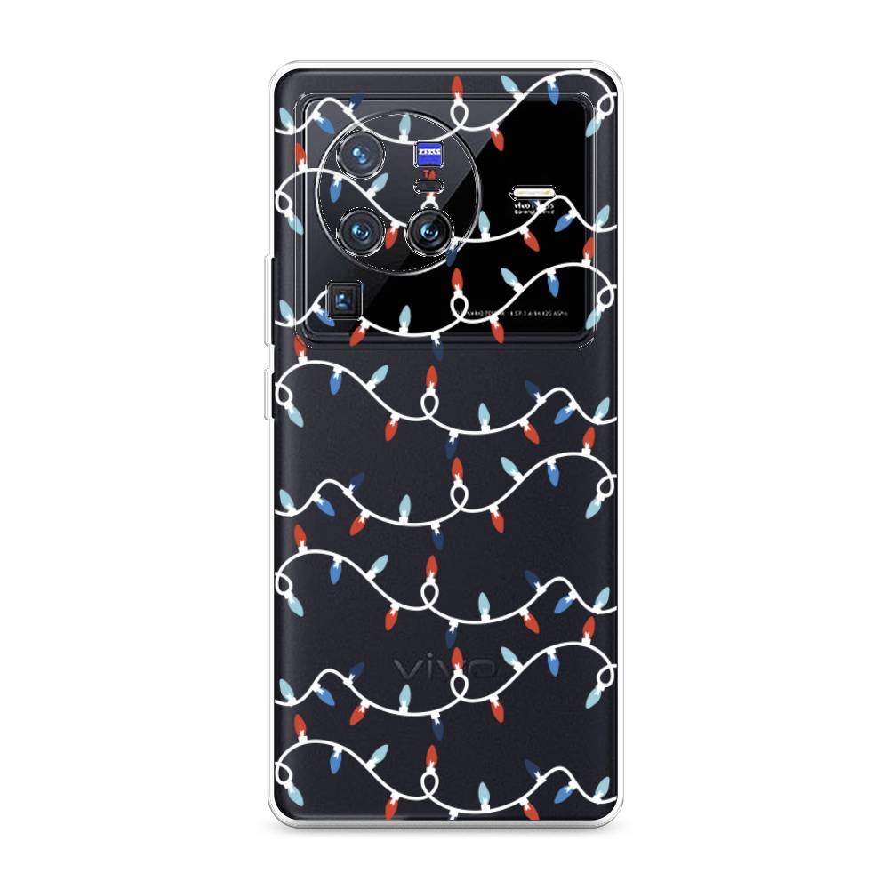 

Чехол на Vivo X80 Pro "Разноцветная гирлянда", Белый;красный;синий, 266650-5