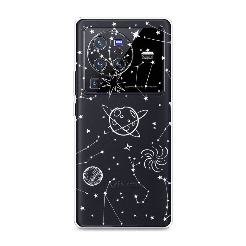 

Чехол на Vivo X80 Pro "Планеты в космосе", Белый, 266650-2