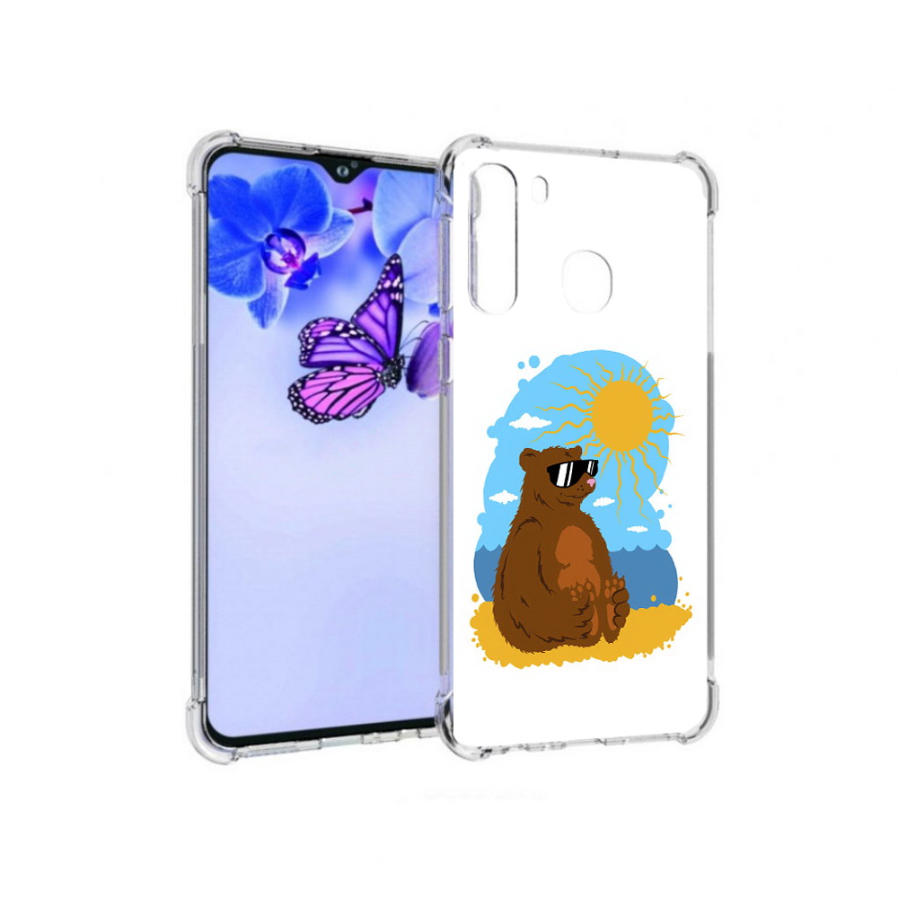 

Чехол MyPads Tocco для Samsung Galaxy A21 медведь на чиле (PT226904.547.468), Прозрачный, Tocco
