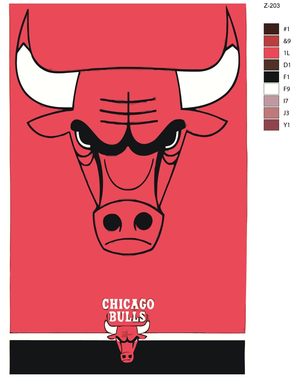 

Картина по номерам BRUSHES-PAINTS Z-203, Логотип Chicago Bulls