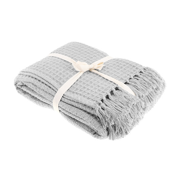 

Плед Homelines textiles Solid 180 x 200 см вафельный grey