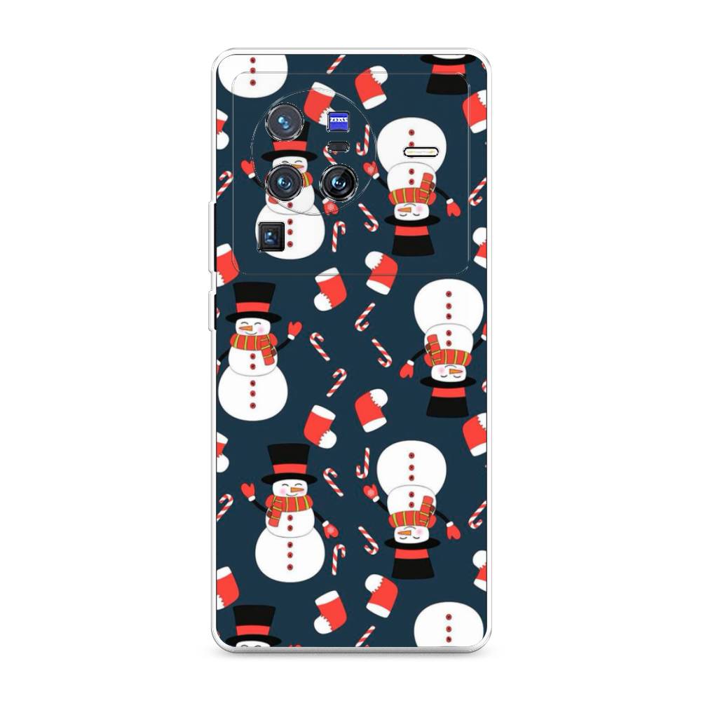 

Чехол на Vivo X80 Pro "Синие снеговики", Синий;белый;красный, 266650-5