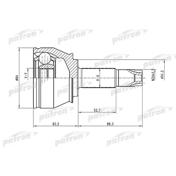 

ШРУС наружн к-кт 20x45.5x25 VW: POLO, DERBY -10.83