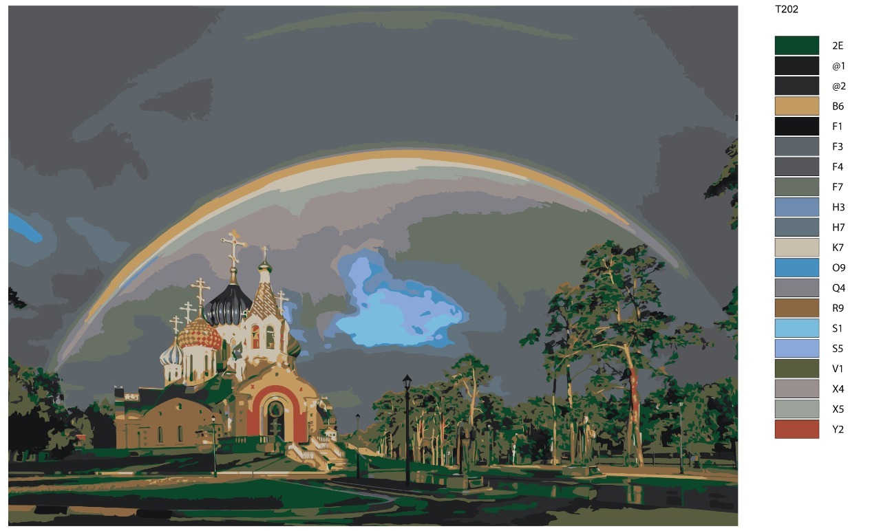 

Картина по номерам BRUSHES-PAINTS Т202, Церковь на опушке