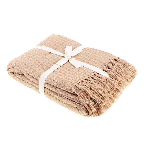

Плед Homelines textiles Solid 140 x 200 см вафельный brown