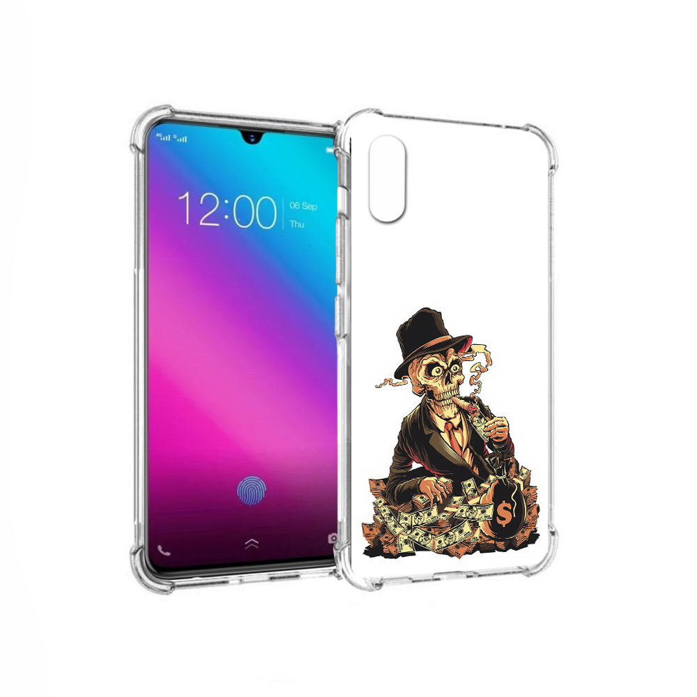

Чехол MyPads Tocco для Vivo V11 нарисованный череп с сигаретой (PT117900.427.515), Прозрачный, Tocco