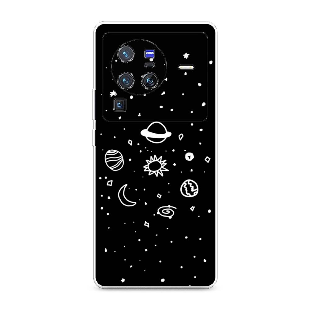 

Чехол на Vivo X80 Pro "Дудл солнечной системы", Бежевый;серый, 266650-2