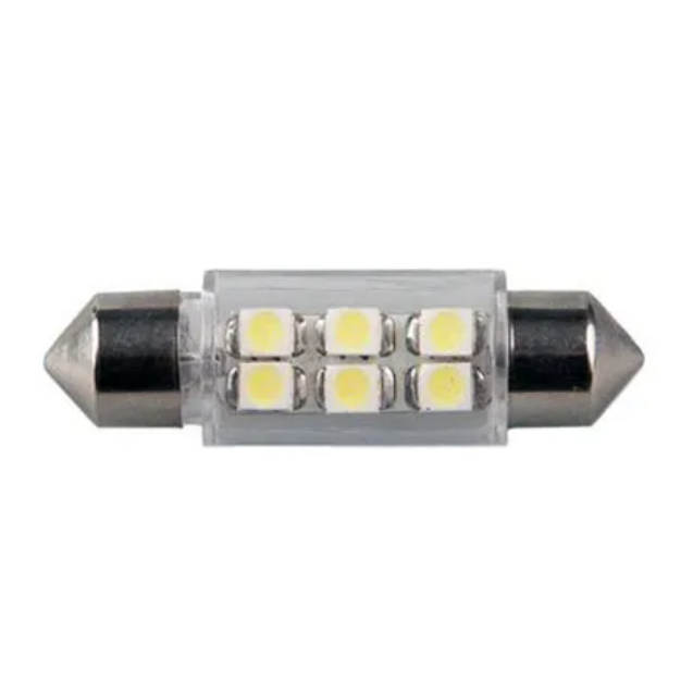 Лампа 12V Sv8,5-8 C5W Освещения Салона 3 Диода Led 1Шт Диалуч 92905WHITE