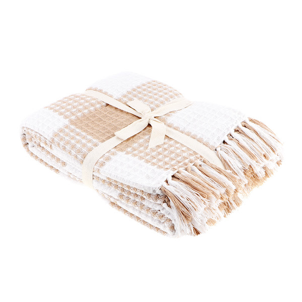 

Плед Homelines textiles Check 220 x 240 см вафельный brown
