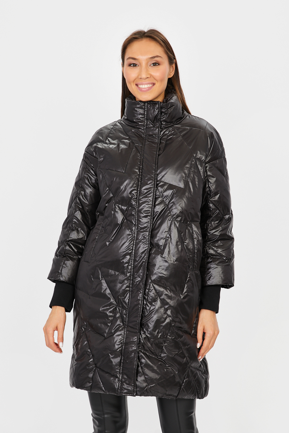 фото Утепленное пальто женское baon b011800 черное s