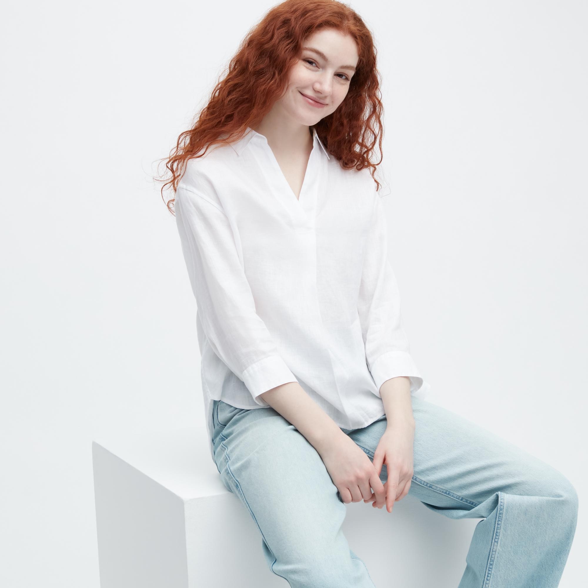 

Блуза женская UNIQLO 455750COL00 белая L (доставка из-за рубежа), Белый, 455750COL00