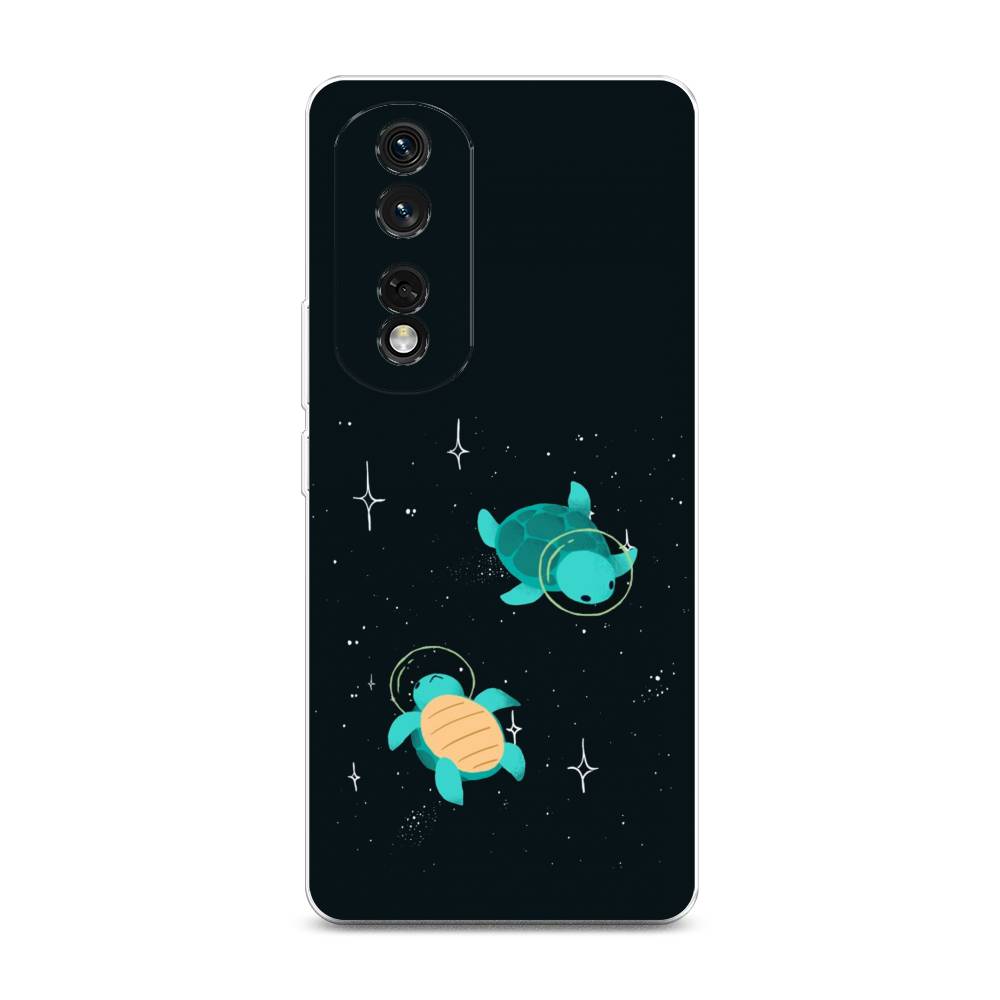 

Чехол Awog на Honor 80 Pro "Черепашки космонавты", Черный;синий, 6120450-4