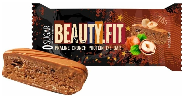 

Beauty.Fit, Praline Crunch Protein Bar, 75г (Фундук)