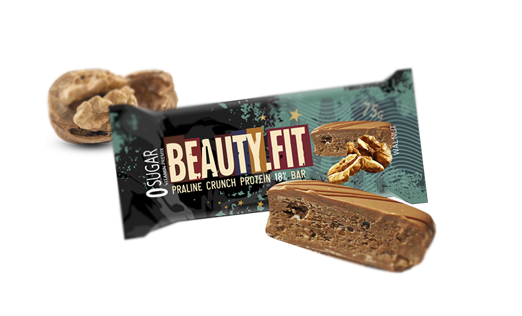

Beauty.Fit, Praline Crunch Protein Bar, 75г (Грецкий орех)