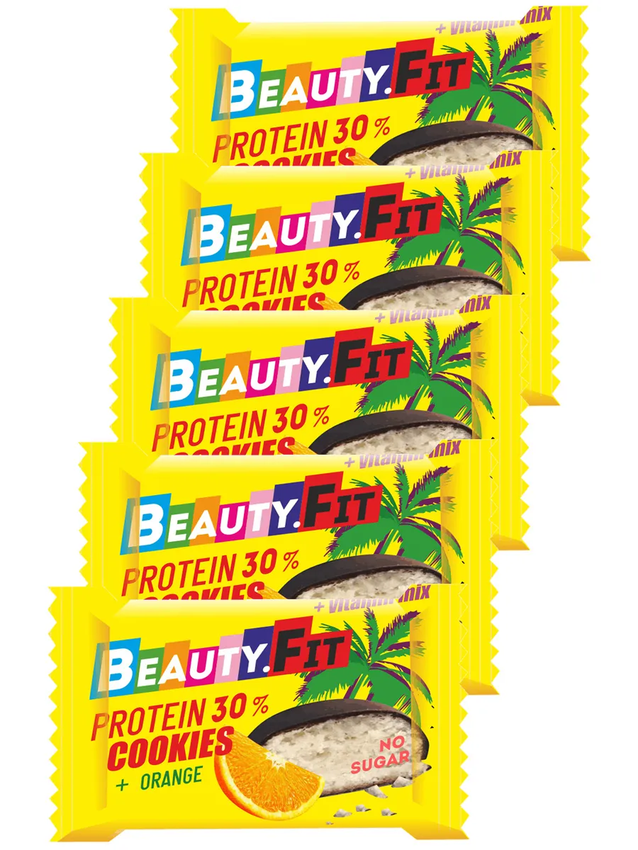 фото Beauty.fit, protein 30% cookies, протеиновое кокосовое печенье, 40г (апельсин)