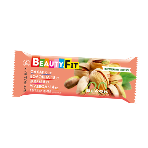 фото Beauty.fit, natural bar протеиноый батончик без сахара, 50г (фисташковая меренга)