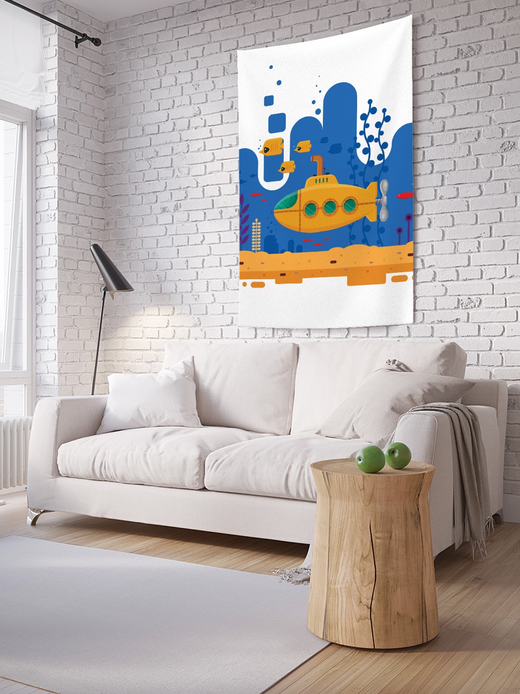 

Вертикальное фотопанно на стену JoyArty Субмарина на дне 150x200 см, Субмарина на дне