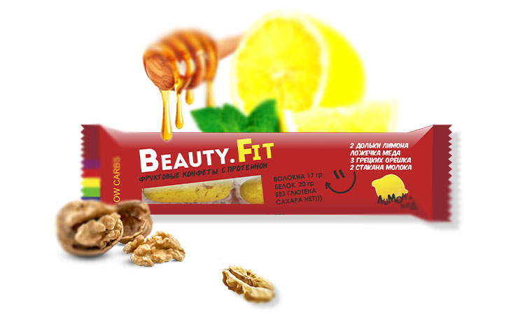 фото Beauty.fit, ягодные конфеты с протеином low carb, 63г (лимон-мед)