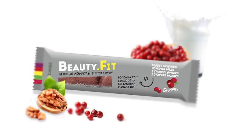 фото Beauty.fit, ягодные конфеты с протеином low carb, 63г (брусника)