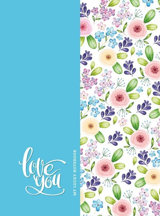 

Блокнот Bourgeois 320 л, 15х20 см, клетка, Blue flower studio - Голубые цветы , 0421