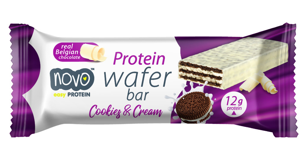 фото Novo, protein wafer bar, 40г (печенье-сливки)