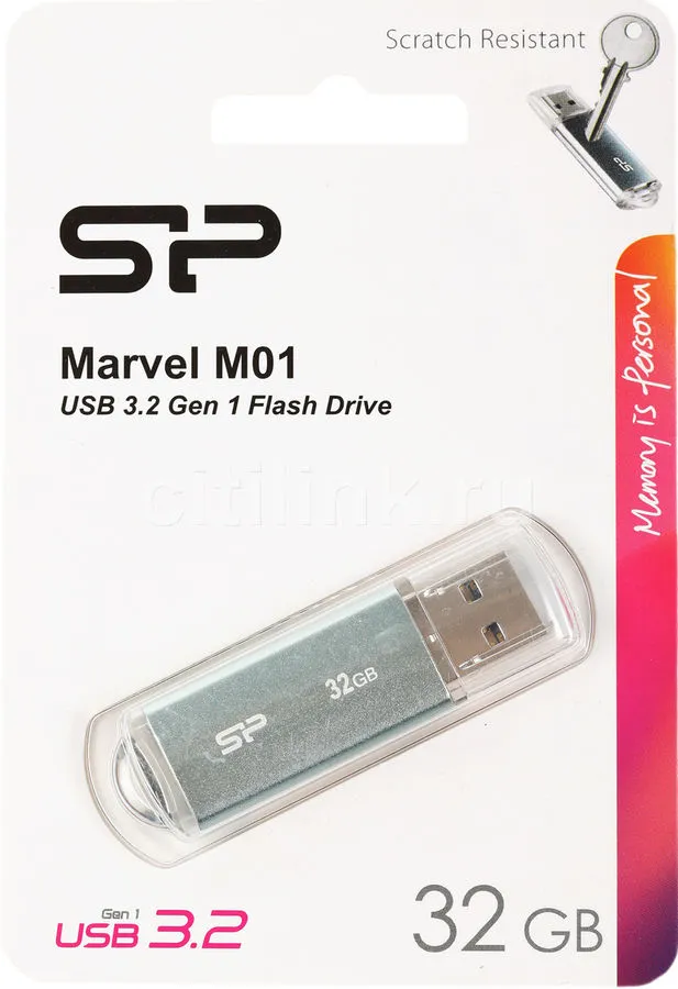 

Флешка Silicon Power Marvel M02 32 ГБ синий (SP032GBUF3M02V1B), SP032GBUF3M02V1B