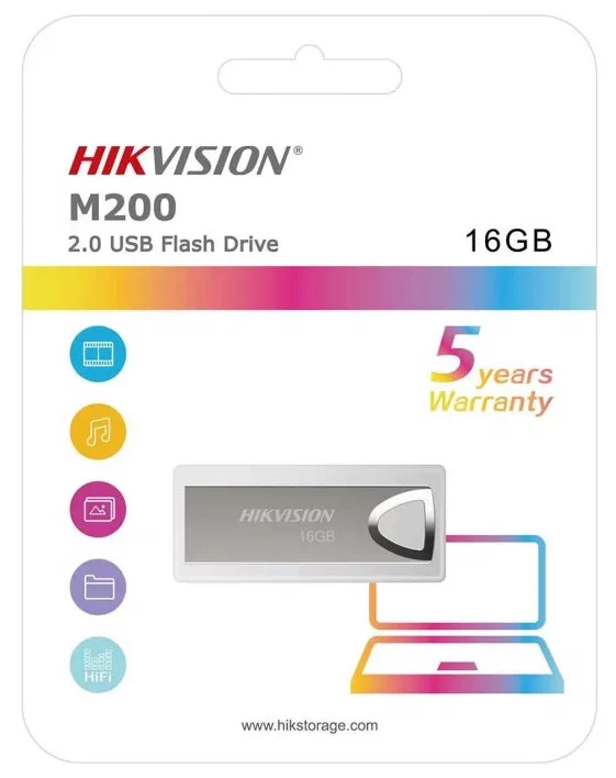 

Флешка Hikvision HS-USB-M200(STD)/16G/EN 16 ГБ серебристый, HS-USB-M200(STD)/16G/EN