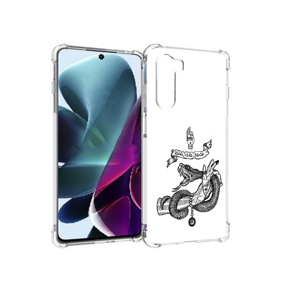 

Чехол MyPads Tocco для Motorola Moto G200 змея на руке рисунок (PT227076.355.366), Прозрачный, Tocco
