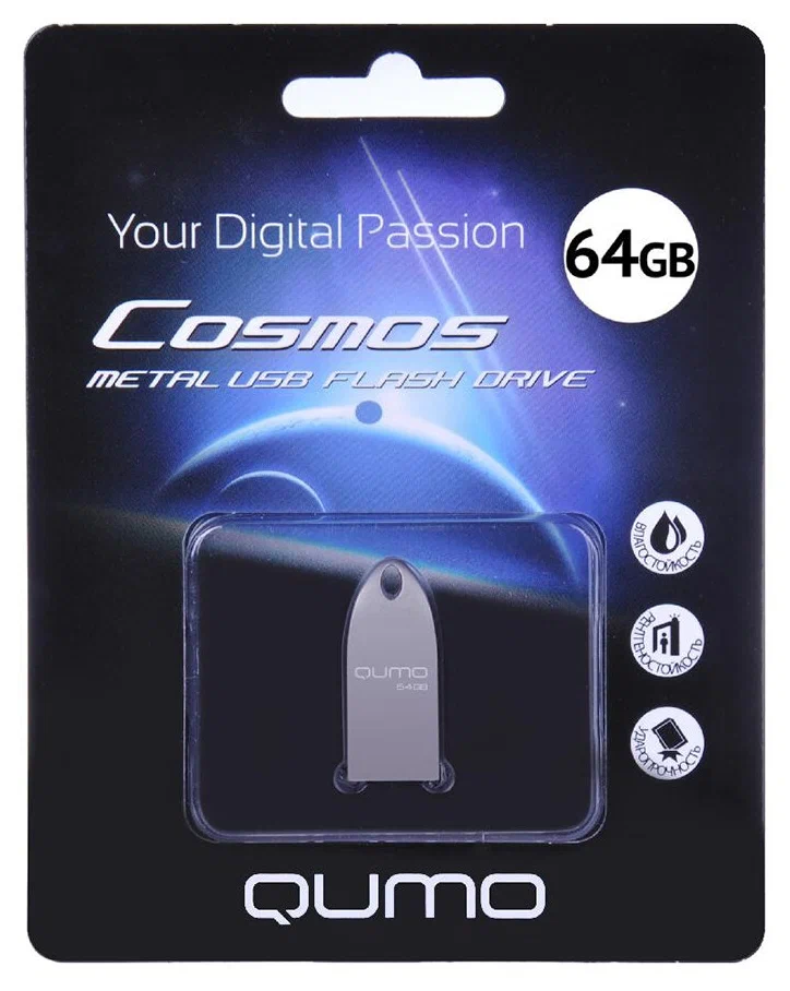 

Флешка QUMO 64 ГБ Silver (QM64GUD-Cos), QM64GUD-Cos