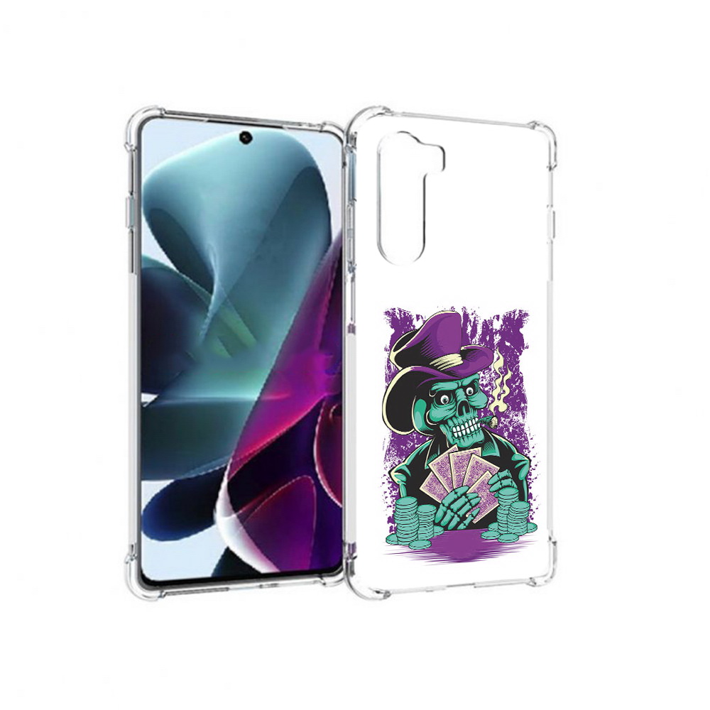 

Чехол MyPads Tocco для Motorola Moto G200 зеленый череп с картами (PT227076.355.361), Прозрачный, Tocco