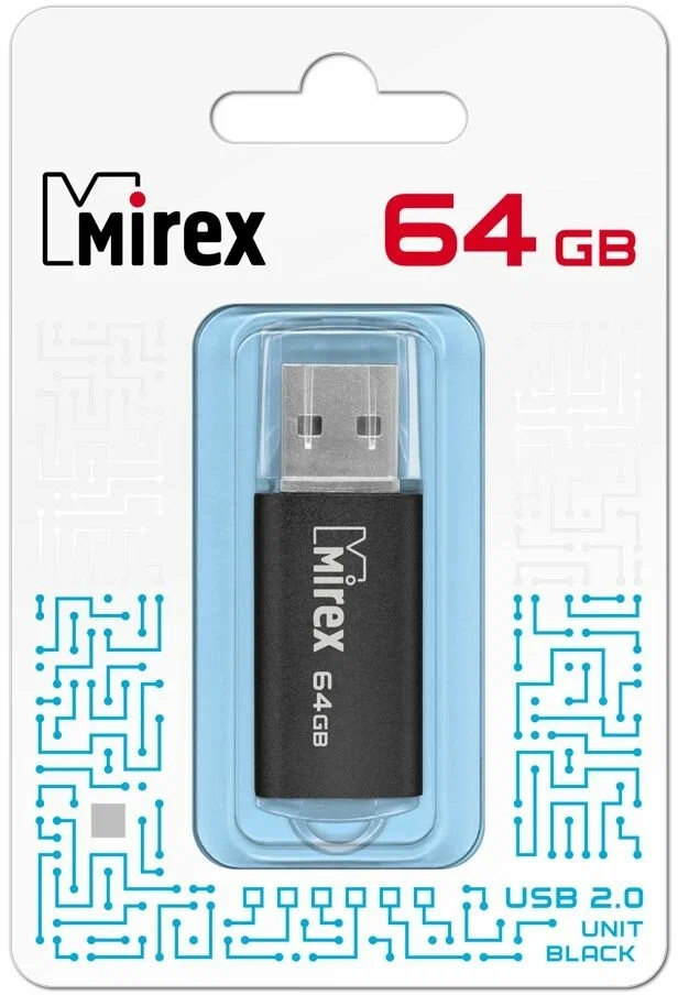 

Флешка Mirex Unit 64 ГБ черный (13600-FM3UBK64), 13600-FM3UBK64
