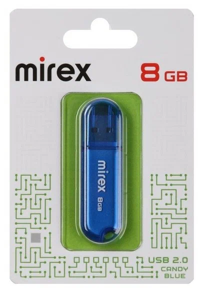 

Флешка Mirex Candy 8 ГБ синий (13600-FMUCBU08), 13600-FMUCBU08