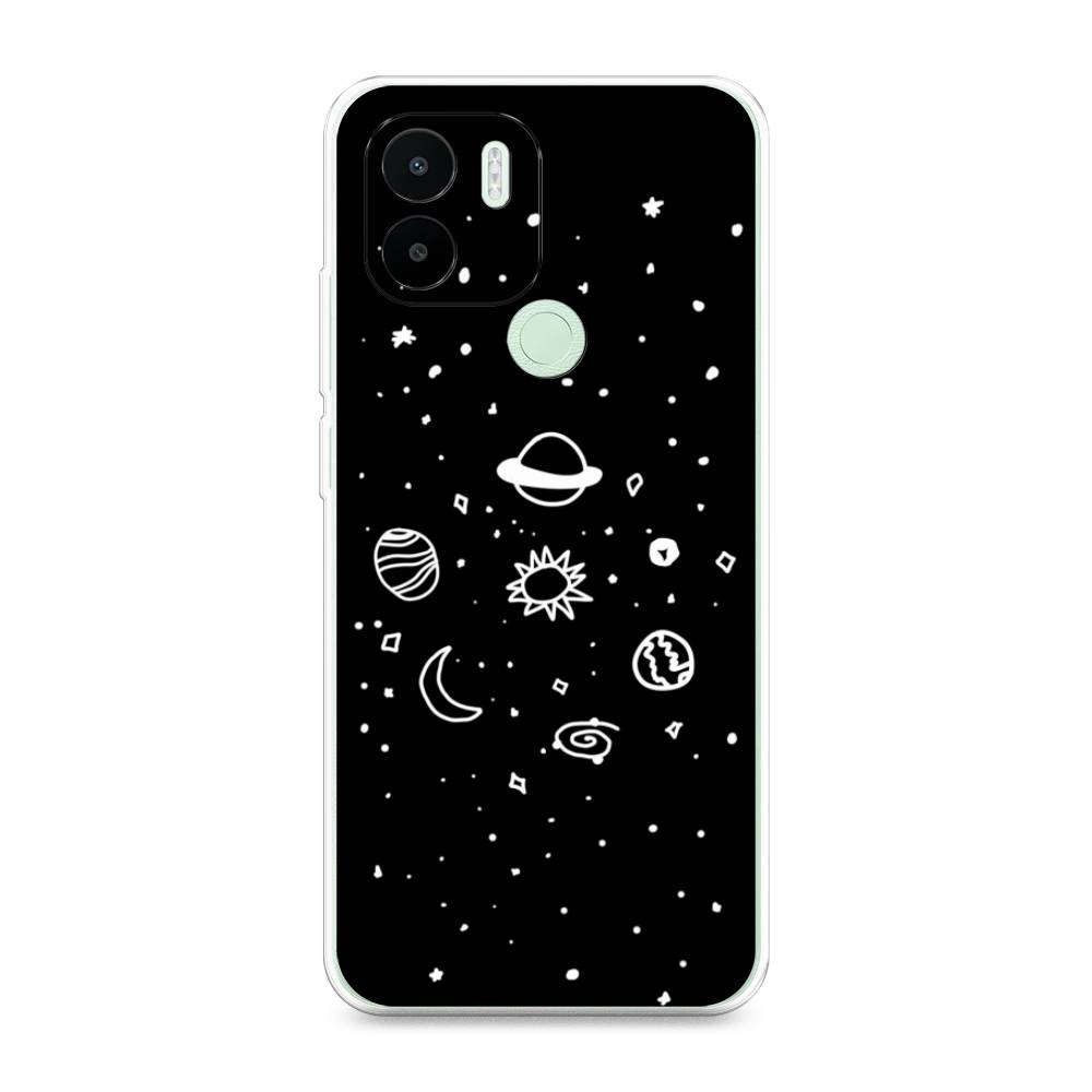 

Чехол на Redmi A1+ "Дудл солнечной системы", Бежевый;серый, 316750-2