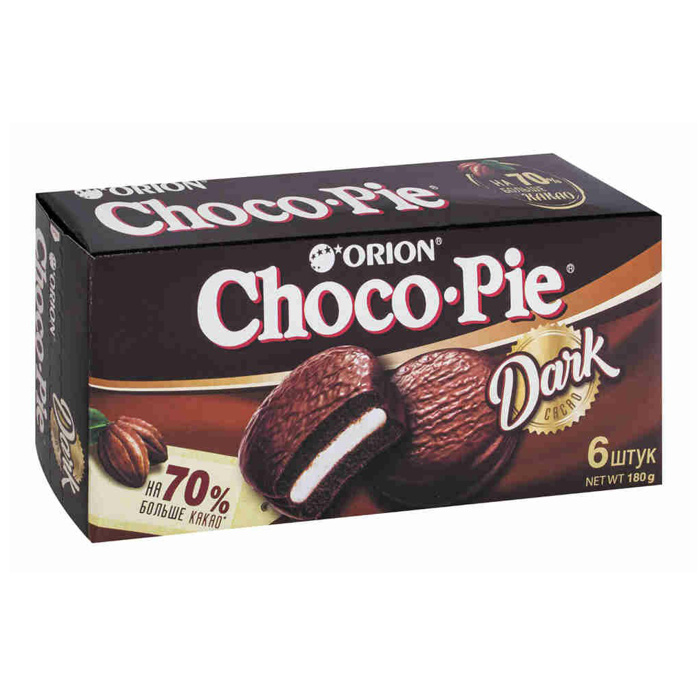 фото Печенье choco pie dark caramel шоколадное глазированное 180 г