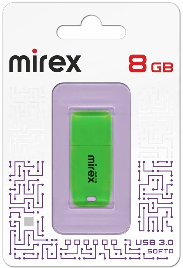 

Флешка Mirex Softa 8 ГБ зеленый (13600-FM3SGN08), 13600-FM3SGN08