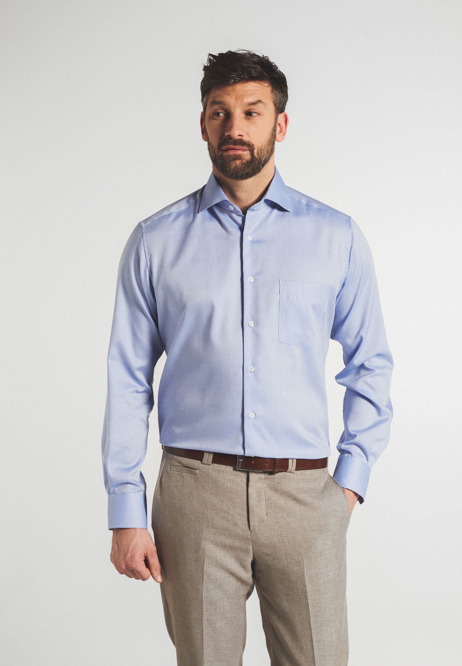 Рубашка мужская ETERNA 8933-12-X08K синяя 43