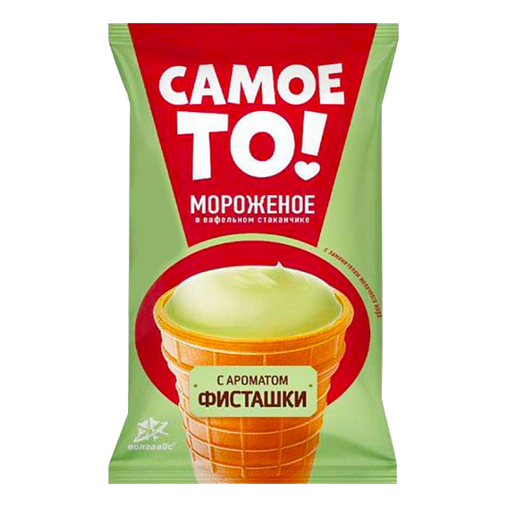 

Мороженое пломбир Волга Айс Самое то стаканчик фисташка 12% 70 г