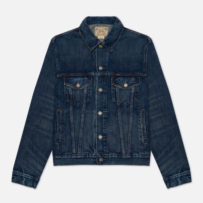 

Джинсовая куртка мужская Polo Ralph Lauren 710-673235 синяя XXL, 710-673235