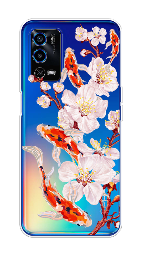 

Чехол на Oppo A55 4G "Карпы и сакура", Оранжевый;розовый;бежевый;прозрачный, 259150-1