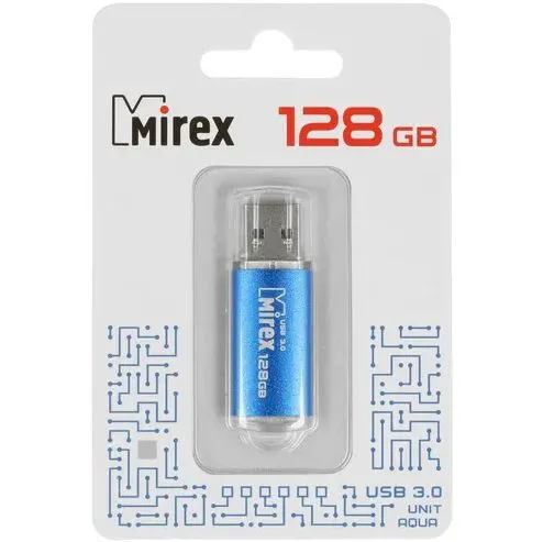

Флешка MIREX Unit 128 ГБ синий (13600-FM3UA128), 13600-FM3UA128