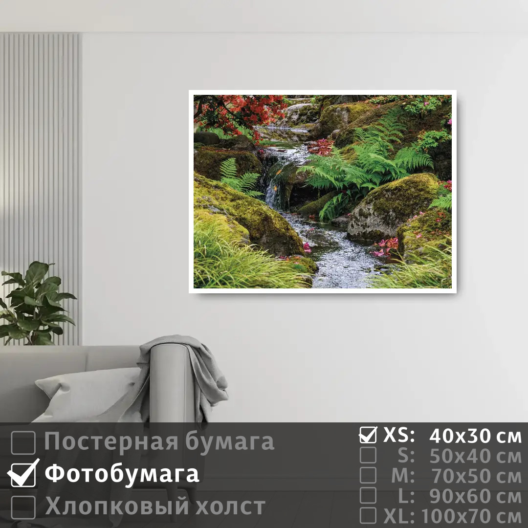 

Постер на фотобумаге ПолиЦентр Ручей в лесу 40х30 см, РучейВЛесу