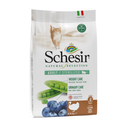 фото Сухой корм для кошек schesir monoprotein, индейка, 4.5кг