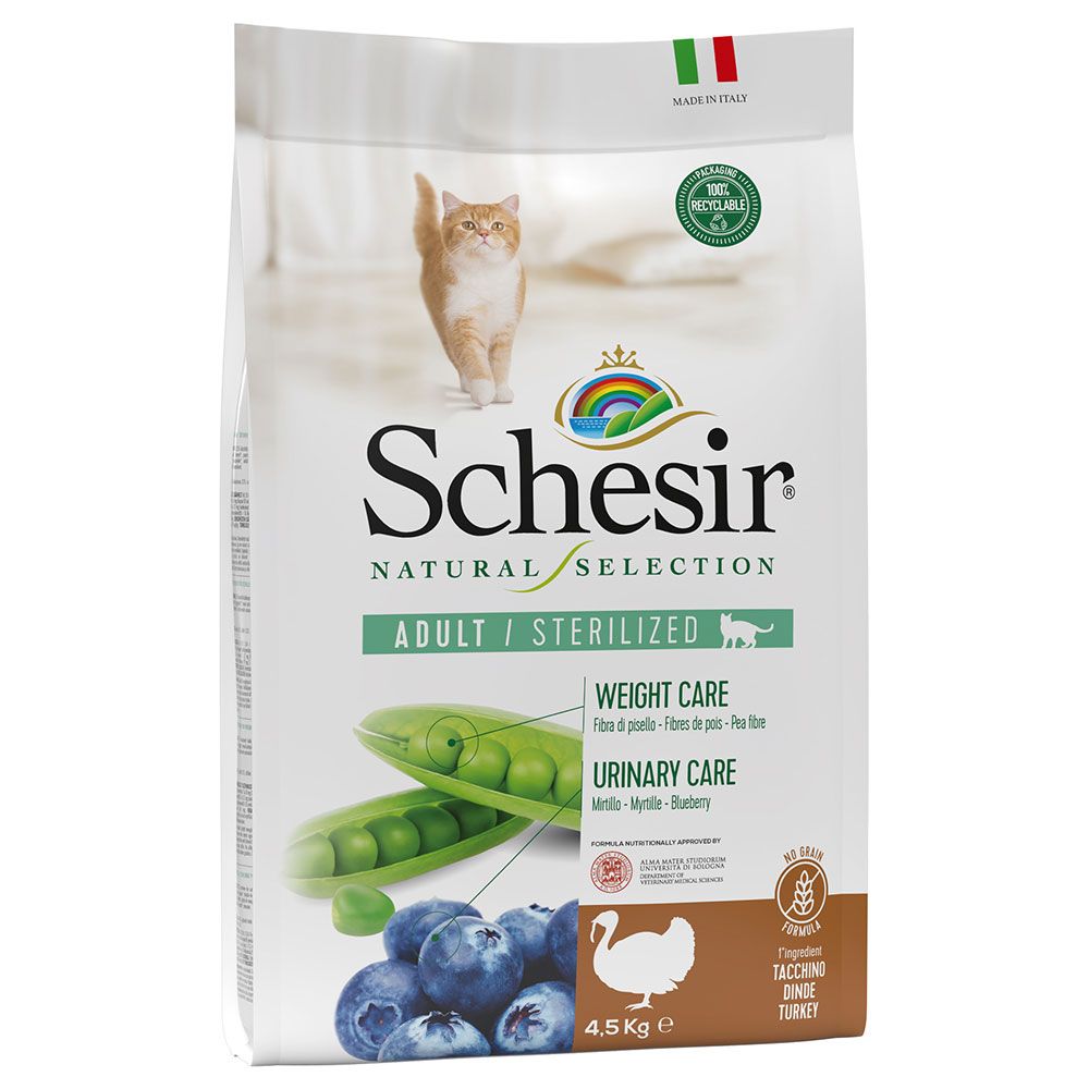 фото Сухой корм для кошек schesir monoprotein, индейка, 4.5кг